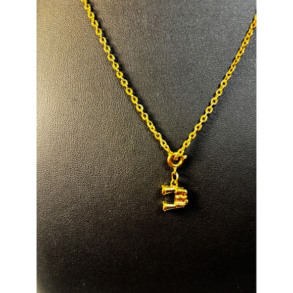 Jewelry - Pendant‎ Necklace Gold Tone Delicate Binocular Charm Kidcore